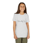 Stylish Youth Tee with Elegant Script Design, Perfect for Kids' Parties, Birthdays, Everyday Wear, Gift Ideas, and Family Photos