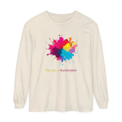 You Are A Masterpiece Long Sleeve T-Shirt - Colorful Art Tee for Creative Souls