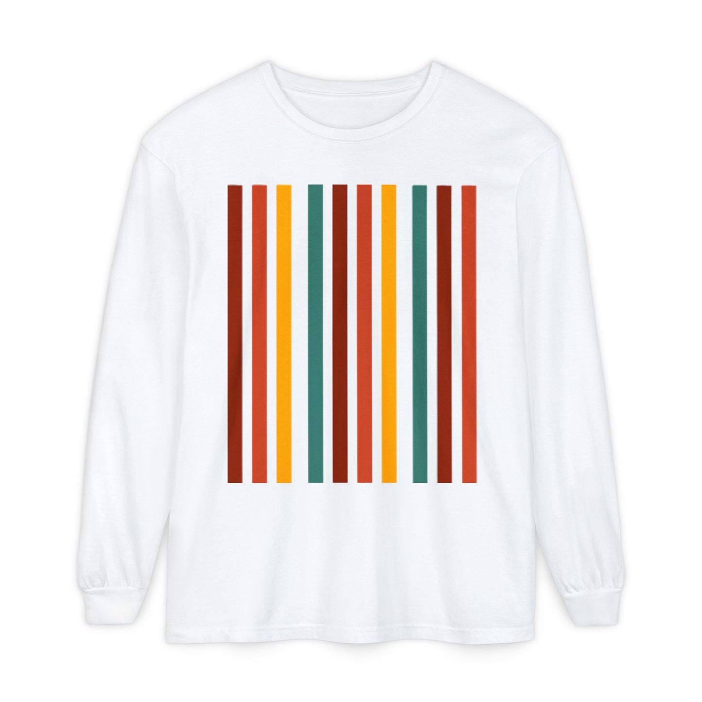 Retro Striped Unisex Long Sleeve T-Shirt - Perfect for Fall & Casual Outings