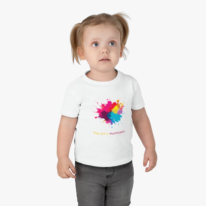 Infant Cotton Jersey Tee - "You Are a Masterpiece" Colorful Splash Design