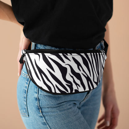Zebra Print Fanny Pack | Black White Animal Print Waist Bag