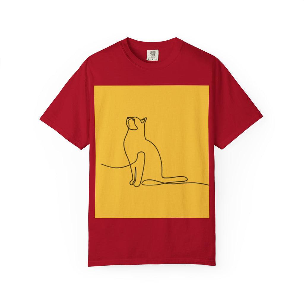 Minimalist Cat Line Art Unisex T-shirt - Perfect Gift for Animal Lovers