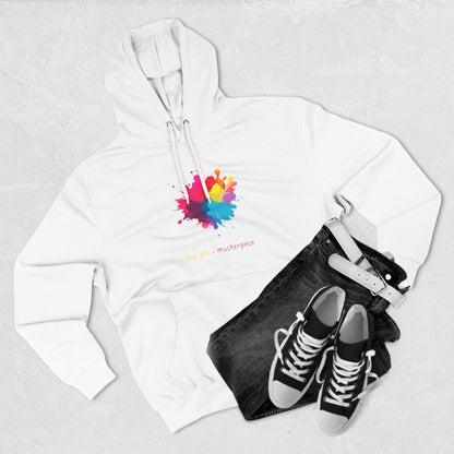 You Are a Masterpiece Colorful Fleece Hoodie - Artistic Pullover for Creative Souls