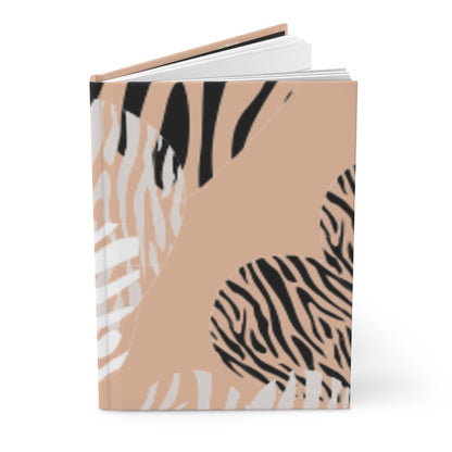 Stylish Matte Hardcover Journal with Zebra Print Design