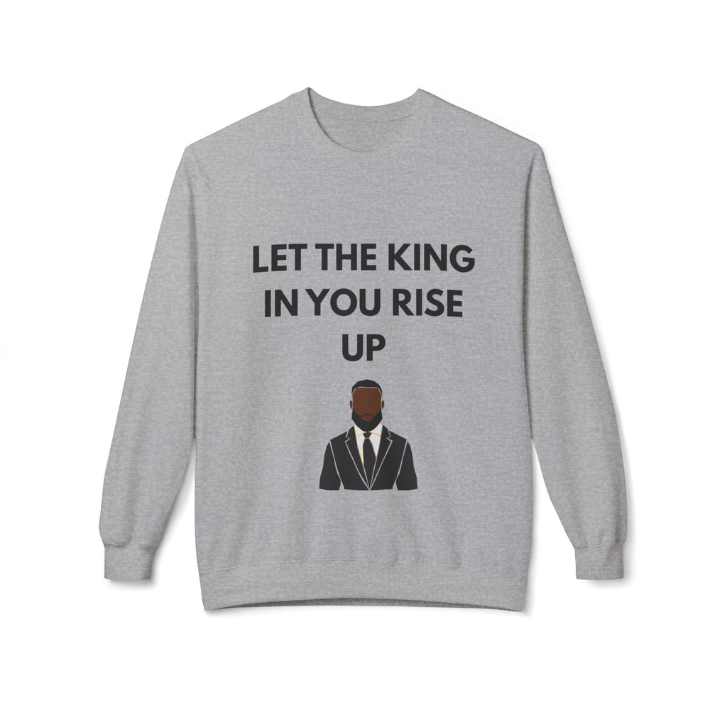 Inspirational Crewneck Sweatshirt – "LET THE KING RISE UP"