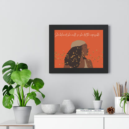 Empowering Inspirational Framed Poster - "She Believed She Could" - Perfect for Home Decor