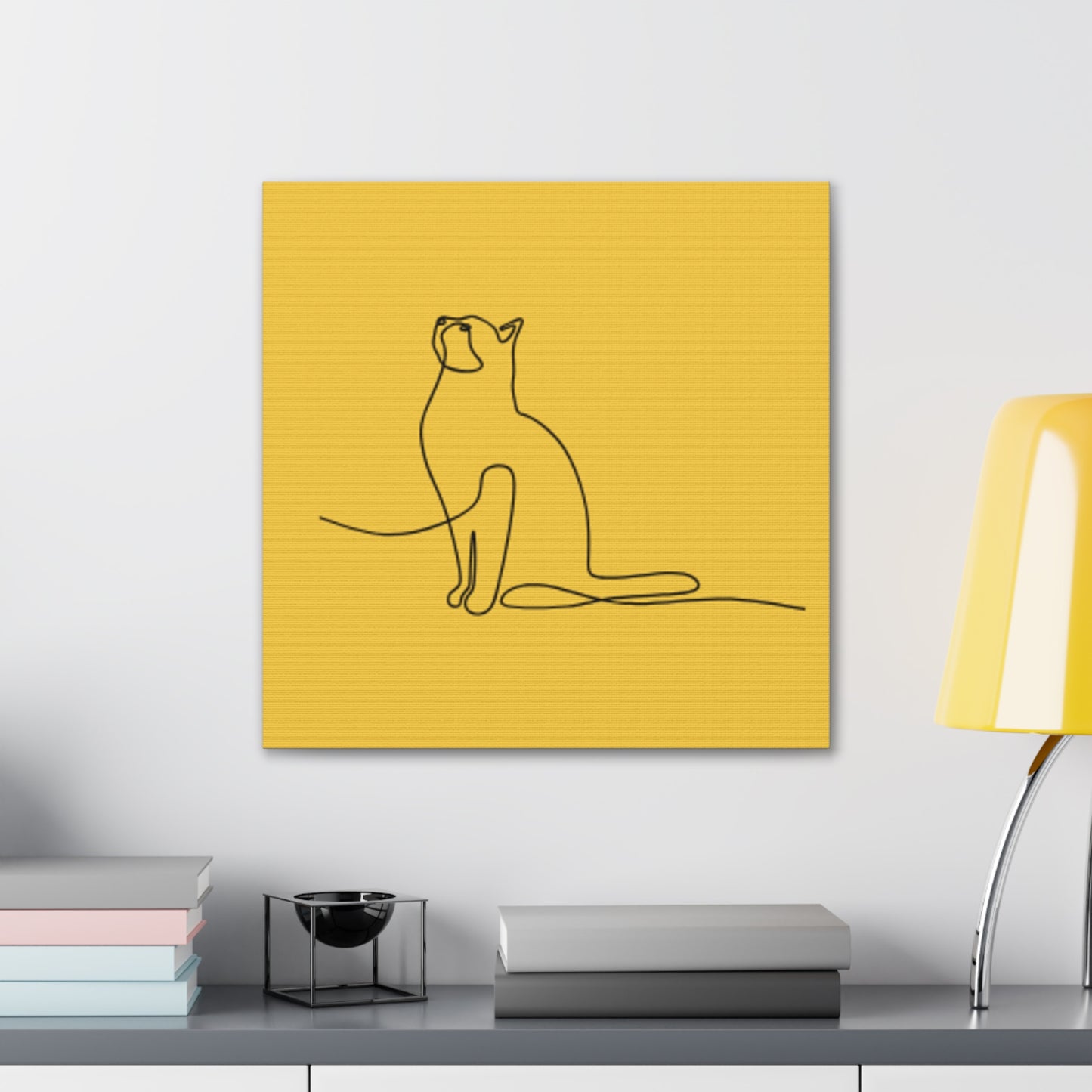 Modern Cat Canvas Gallery Wrap - Minimalist Art for Cat Lovers