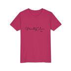 Stylish Youth Tee with Elegant Script Design, Perfect for Kids' Parties, Birthdays, Everyday Wear, Gift Ideas, and Family Photos