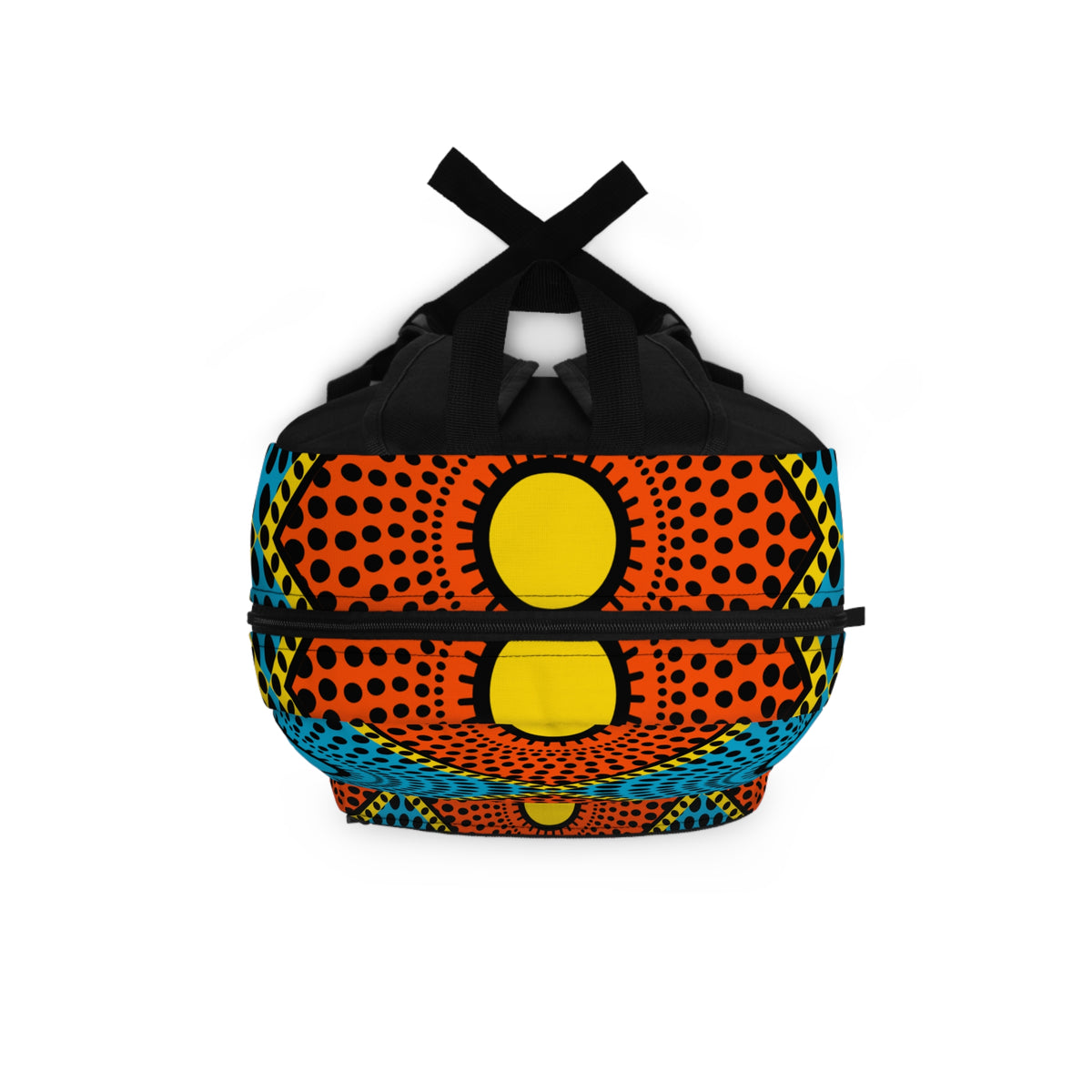 Vibrant Afro Dot Pattern Backpack — Colorful Geometric School & Travel Bag