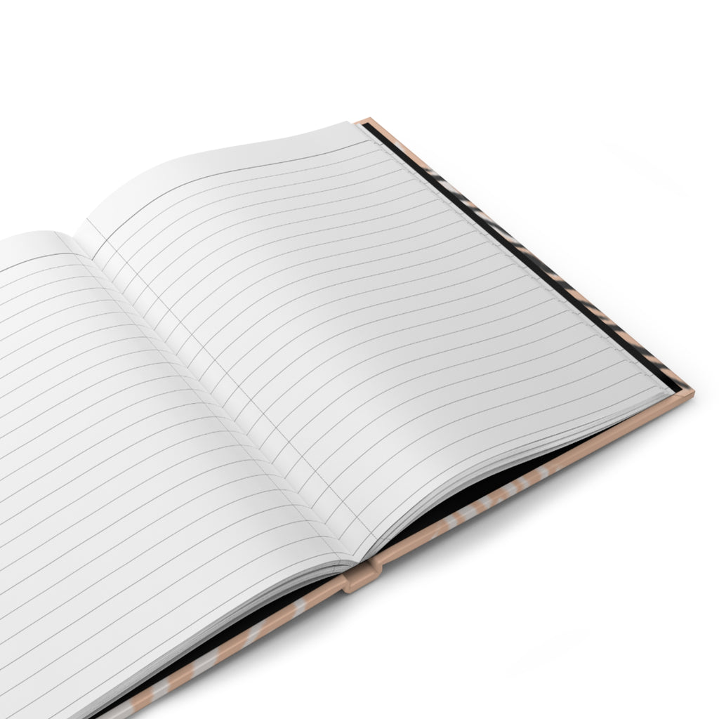 Stylish Matte Hardcover Journal with Zebra Print Design