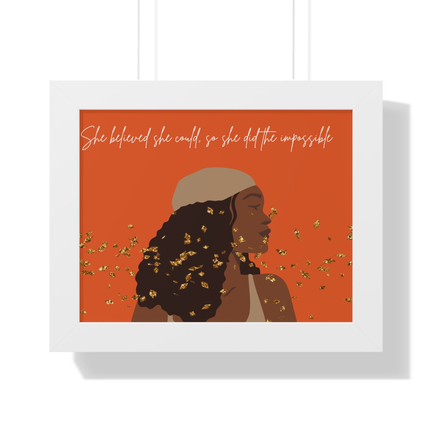 Empowering Inspirational Framed Poster - "She Believed She Could" - Perfect for Home Decor