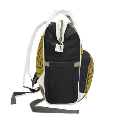 Stylish Multifunctional Diaper Backpack for Moms - Trendy Yellow Design