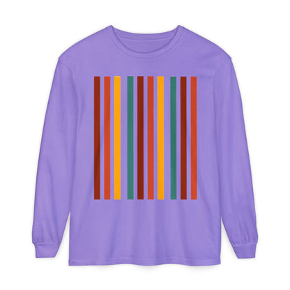 Retro Striped Unisex Long Sleeve T-Shirt - Perfect for Fall & Casual Outings