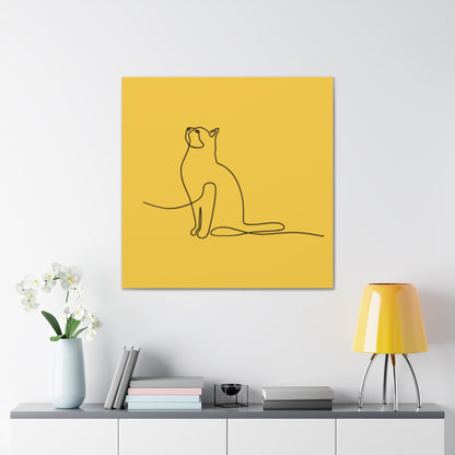 Modern Cat Canvas Gallery Wrap - Minimalist Art for Cat Lovers