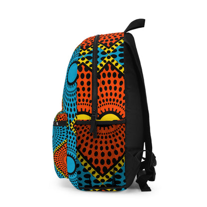 Vibrant Afro Dot Pattern Backpack — Colorful Geometric School & Travel Bag