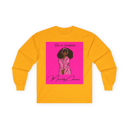 She is Gorgeous Illustration Long Sleeve Tee | Black Woman Empowerment