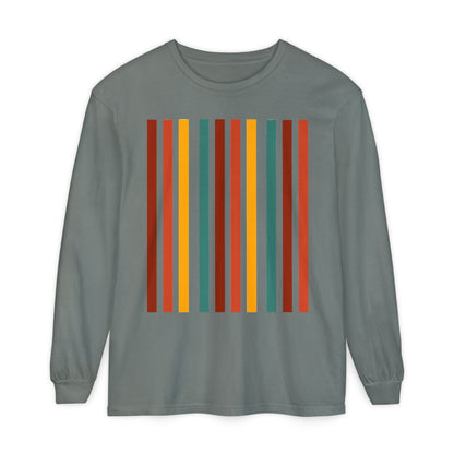 Retro Striped Unisex Long Sleeve T-Shirt - Perfect for Fall & Casual Outings