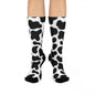 Fun Cow Print Cushioned Crew Socks for Comfort and Style