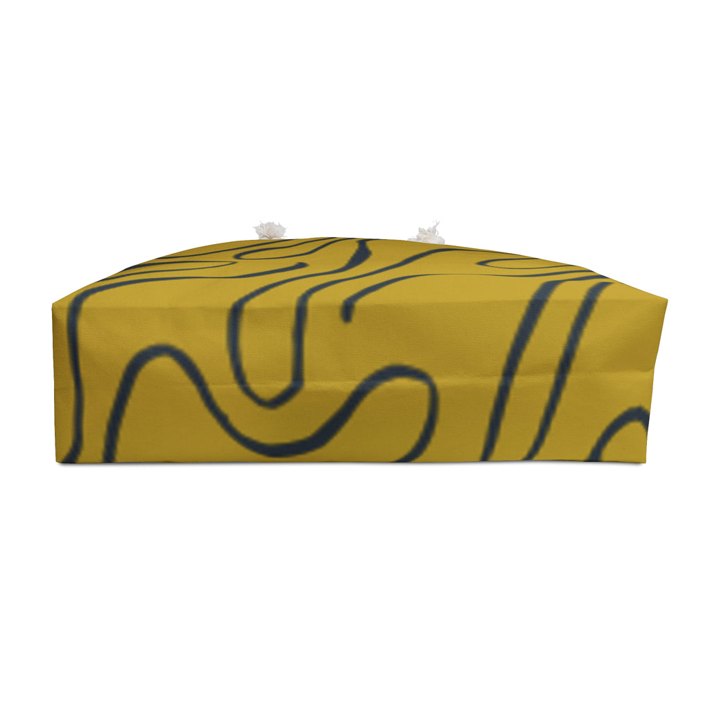 Artistic Yellow Weekender Bag - Stylish Travel Tote with Abstract Design