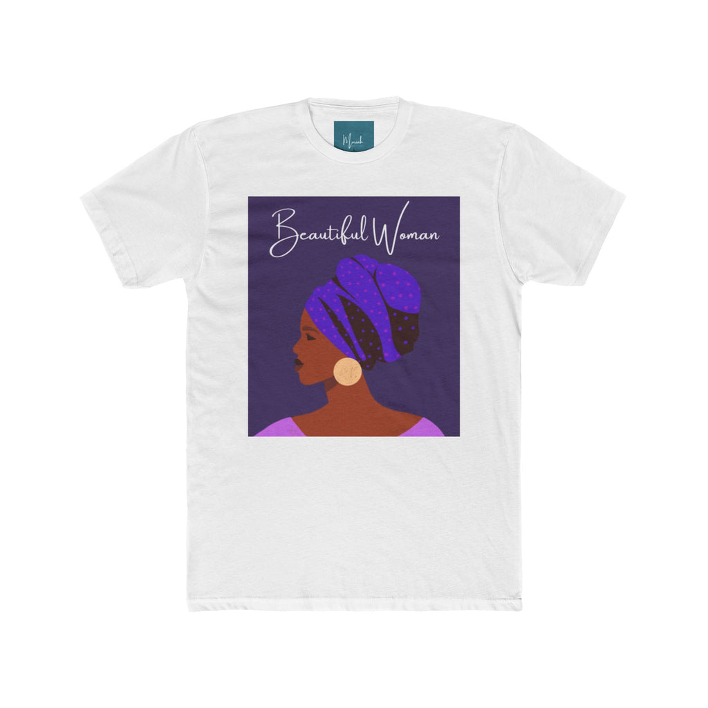 Beautiful Woman Unisex Cotton Crew Tee, Affirmation Shirt, Gift for Her, Black History Month, Empowerment Apparel, Friend Gift