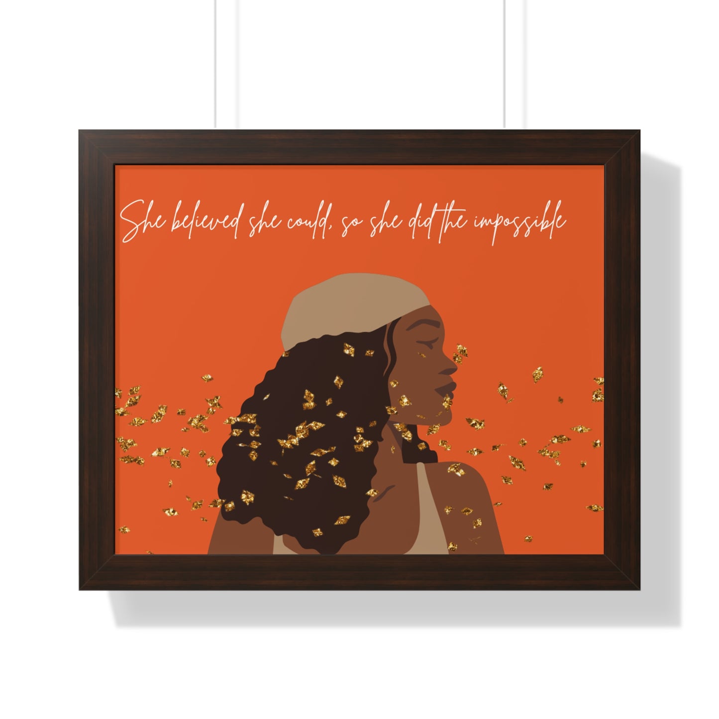 Empowering Inspirational Framed Poster - "She Believed She Could" - Perfect for Home Decor