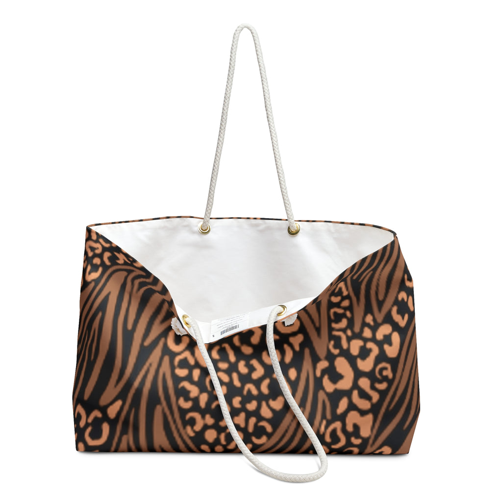 Chic Leopard Print Weekender Bag - Stylish Travel Tote for Weekend Getaways