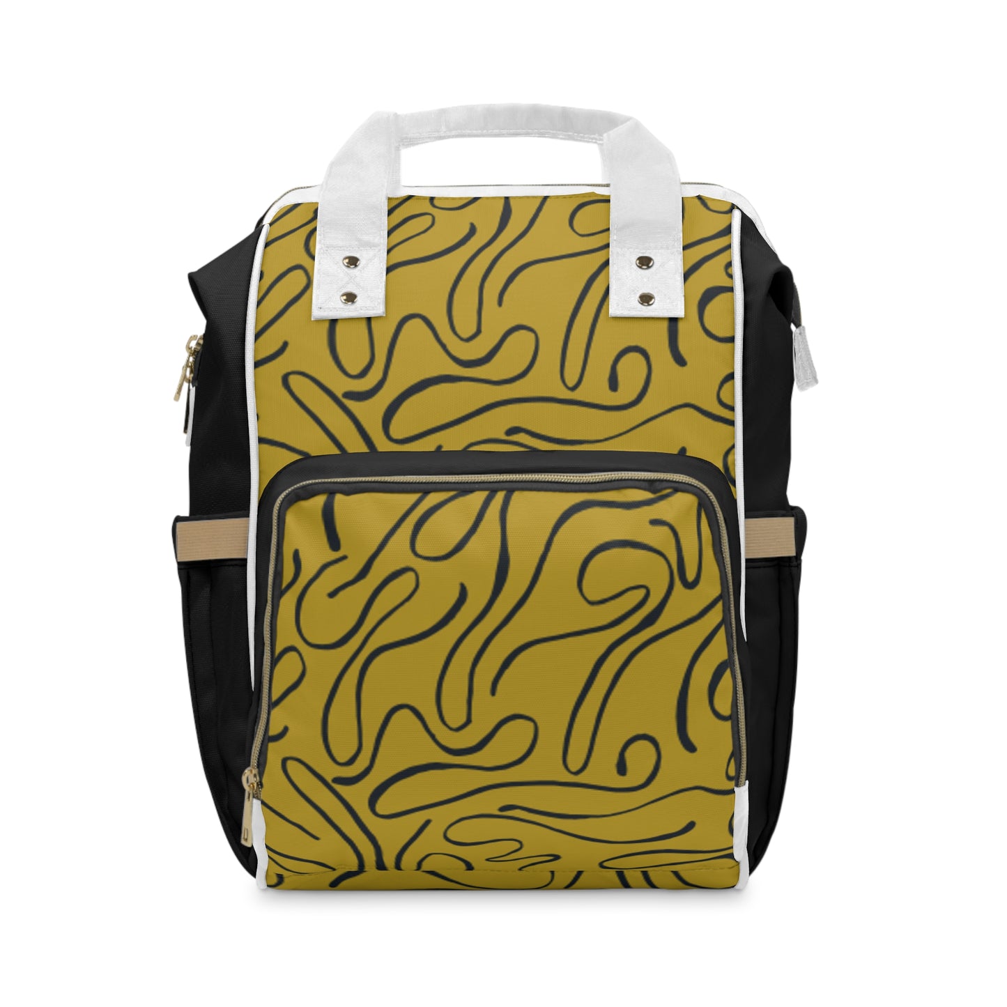 Stylish Multifunctional Diaper Backpack for Moms - Trendy Yellow Design