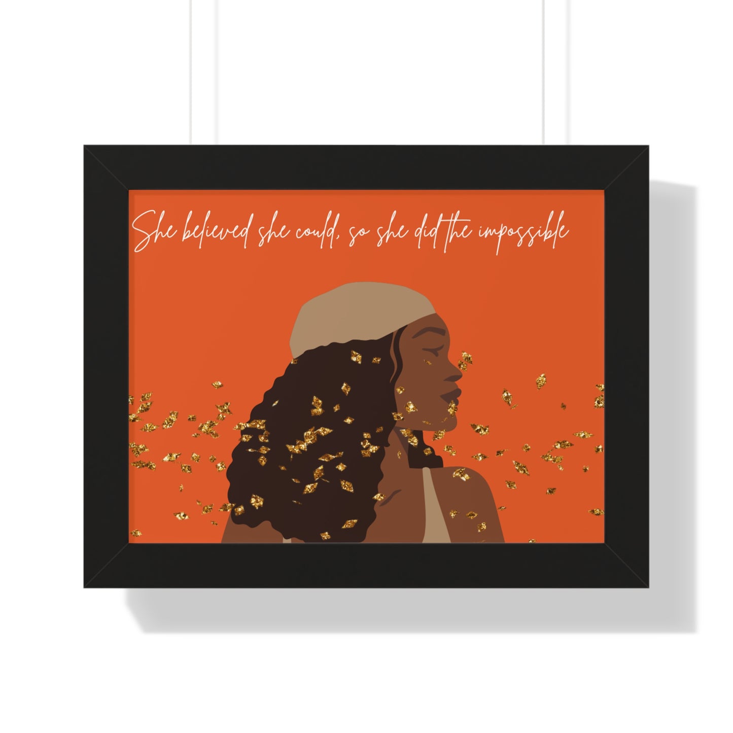 Empowering Inspirational Framed Poster - "She Believed She Could" - Perfect for Home Decor