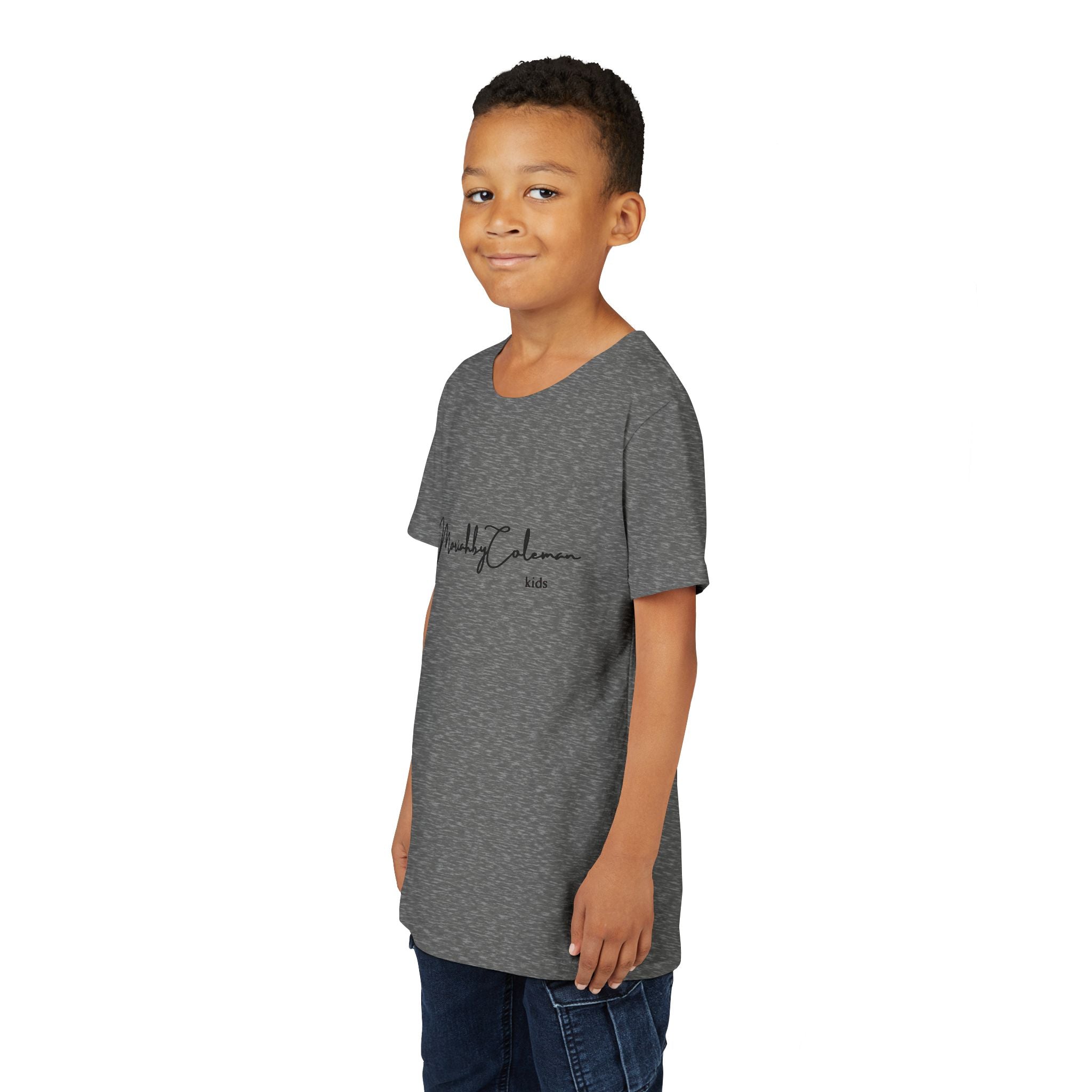 Stylish Youth Tee with Elegant Script Design, Perfect for Kids' Parties, Birthdays, Everyday Wear, Gift Ideas, and Family Photos