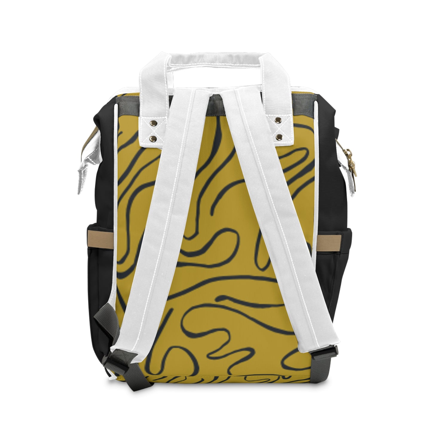 Stylish Multifunctional Diaper Backpack for Moms - Trendy Yellow Design