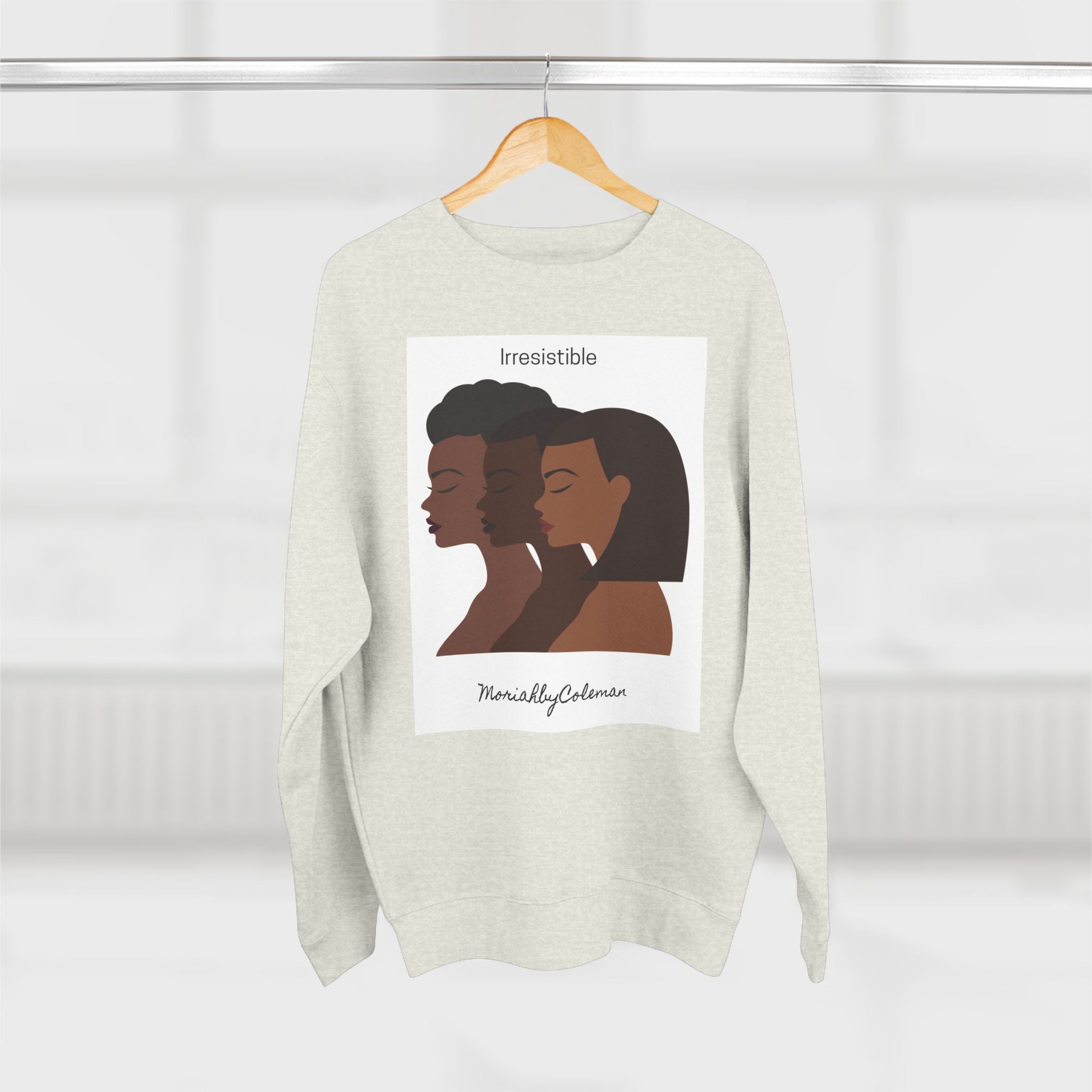 Irresistible Crewneck Sweatshirt, Black Woman Sweatshirt, Women's Fashion Top, Casual Layering, Gift for Her, Streetwear Style