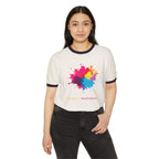 You Are A Masterpiece Unisex Cotton Ringer T-Shirt - Colorful Artistic Design