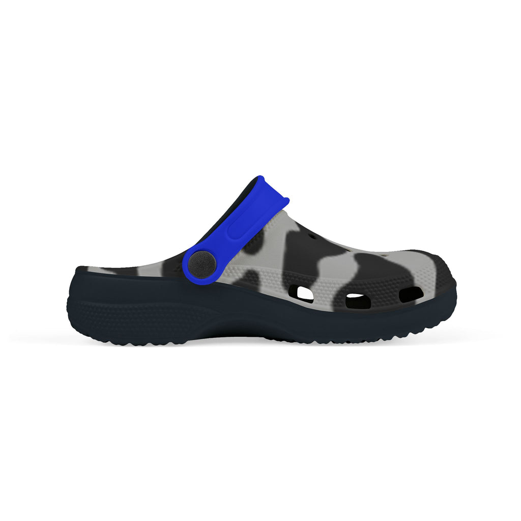 Stylish Kid's EVA Foam Clogs - Fun Cow Print with Blue Trim