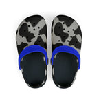 Stylish Kid's EVA Foam Clogs - Fun Cow Print with Blue Trim