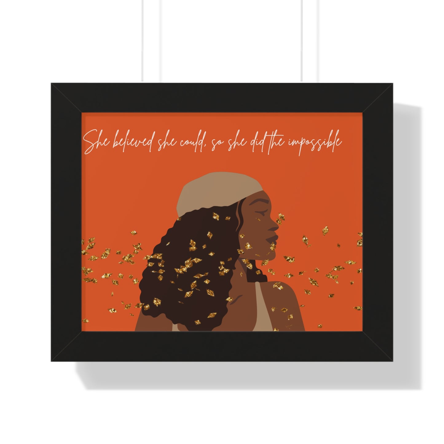 Empowering Inspirational Framed Poster - "She Believed She Could" - Perfect for Home Decor