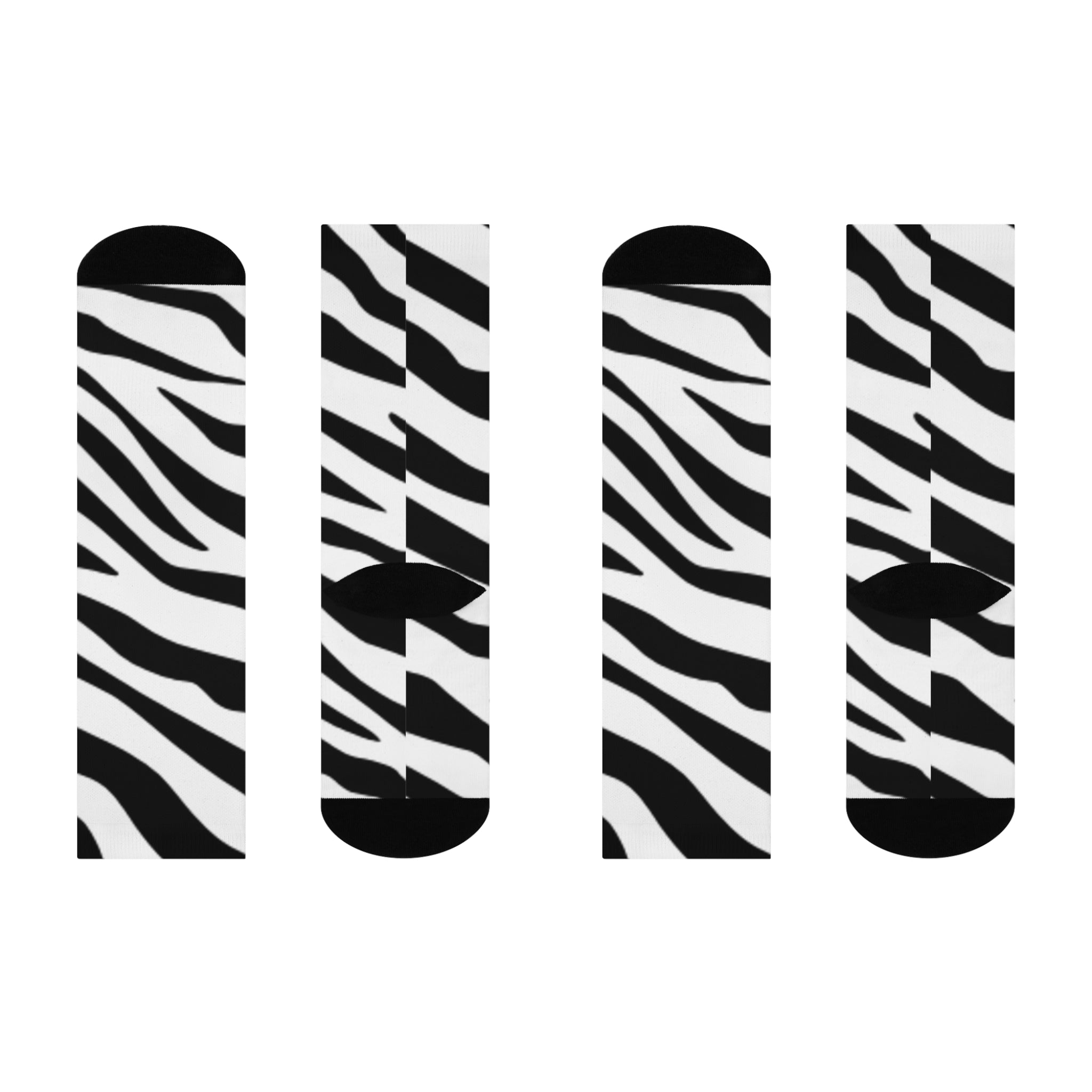Zebra Print Cushioned Crew Socks - Stylish Comfort for Everyday Wear