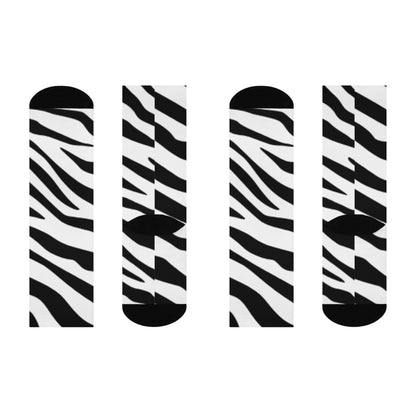 Zebra Print Cushioned Crew Socks - Stylish Comfort for Everyday Wear