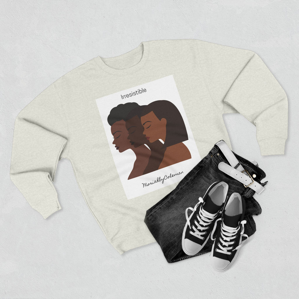 Irresistible Crewneck Sweatshirt, Black Woman Sweatshirt, Women's Fashion Top, Casual Layering, Gift for Her, Streetwear Style