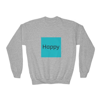 Happy Youth Crewneck Sweatshirt - Bright & Cheerful Comfort for Kids