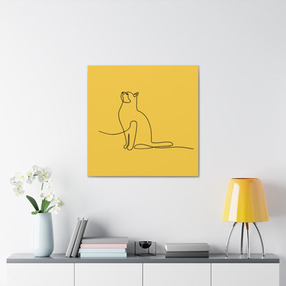 Modern Cat Canvas Gallery Wrap - Minimalist Art for Cat Lovers