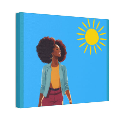 Sunshine Afro Woman Canvas Art - Vibrant Home Décor