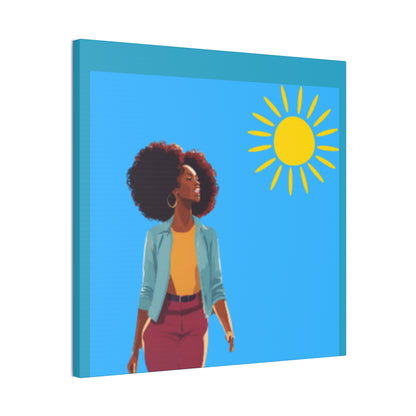 Sunshine Afro Woman Canvas Art - Vibrant Home Décor