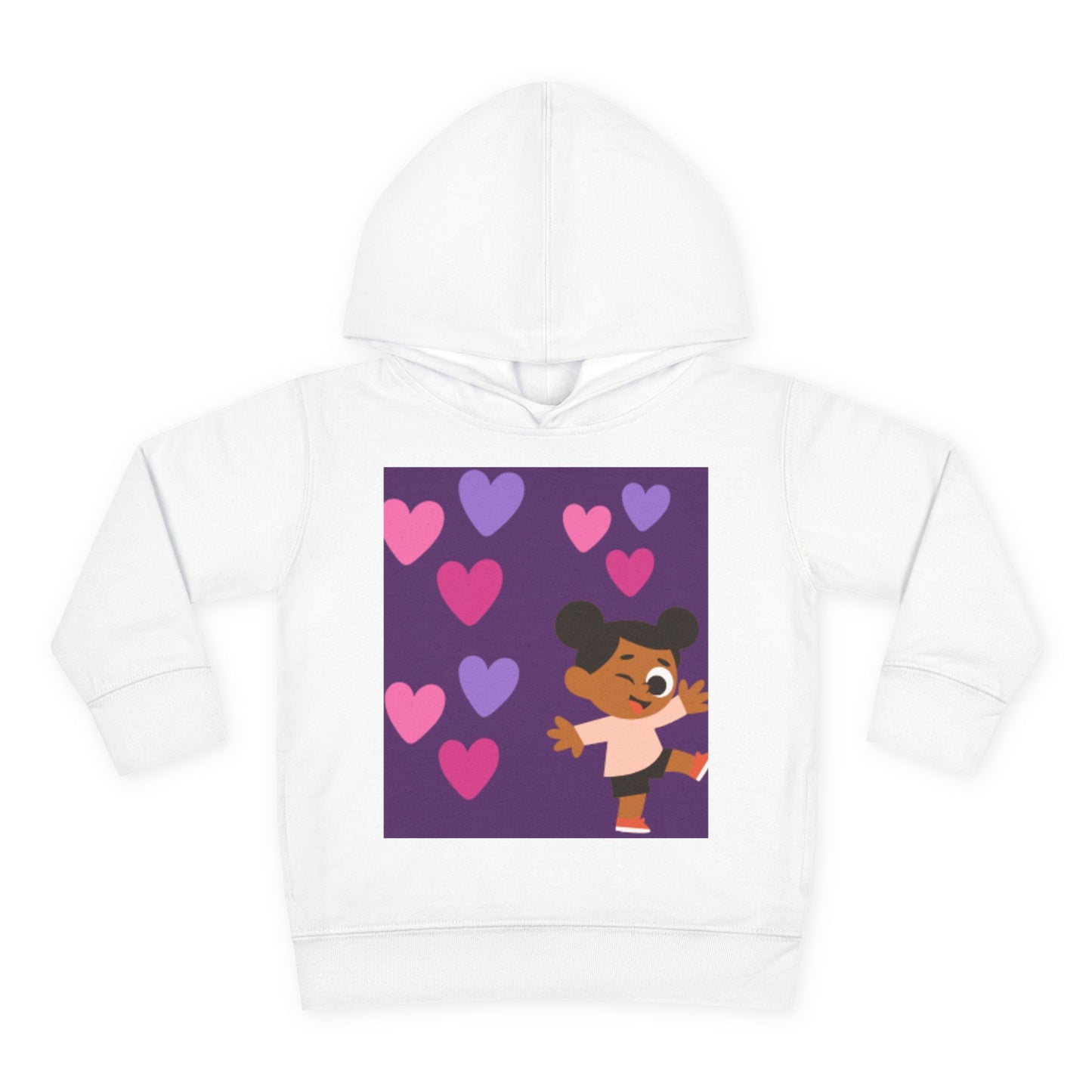 Cute Toddler Fleece Hoodie with Hearts Design - Perfect for Kids' Casual Wear and Gifts