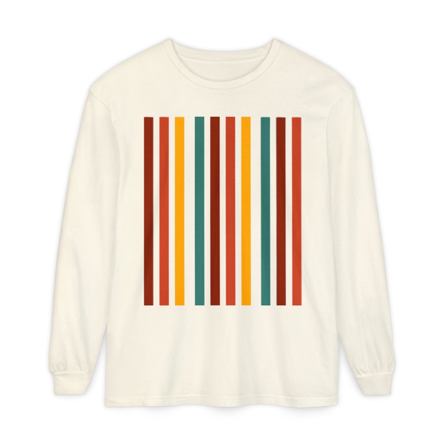 Retro Striped Unisex Long Sleeve T-Shirt - Perfect for Fall & Casual Outings