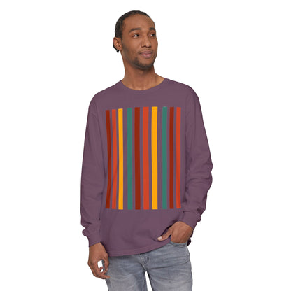 Retro Striped Unisex Long Sleeve T-Shirt - Perfect for Fall & Casual Outings