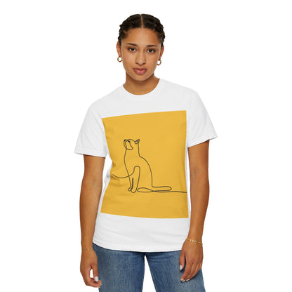 Minimalist Cat Line Art Unisex T-shirt - Perfect Gift for Animal Lovers