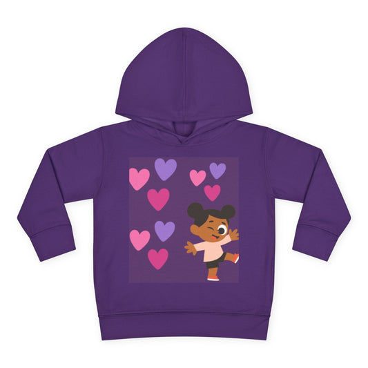 Cute Toddler Fleece Hoodie with Hearts Design - Perfect for Kids' Casual Wear and Gifts