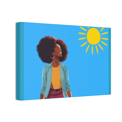 Sunshine Afro Woman Canvas Art - Vibrant Home Décor