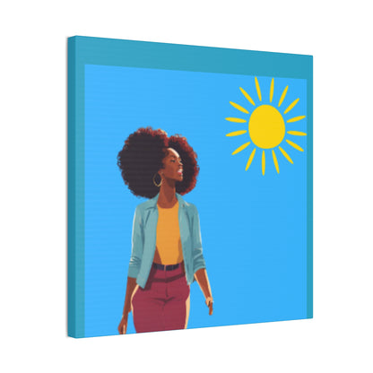 Sunshine Afro Woman Canvas Art - Vibrant Home Décor