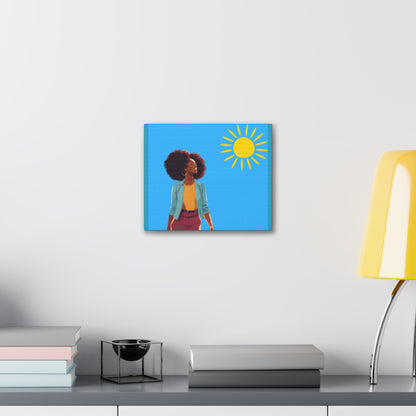 Sunshine Afro Woman Canvas Art - Vibrant Home Décor